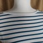 Erika & co. White & Blue Striped Cotton Blend Top Size M