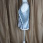 Erika & co. White & Blue Striped Cotton Blend Top Size M