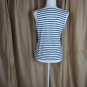 Erika & co. White & Blue Striped Cotton Blend Top Size M