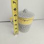 New With Tag Yellow & White Crackled Mug With Lid