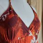 Chesley Shades Of Orange Printed Twisted Neck Tie Maxi Dress Size XL