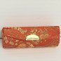 New Red & Gold Print Snap Close Lipstick Case With Mirror
