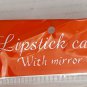 New Red & Gold Print Snap Close Lipstick Case With Mirror