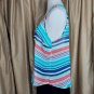 Torrid Size 1 Colorful Striped Upper Pocket Sheer Tank Top