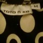 toto n ko black / ivory print elastic waist skirt size M