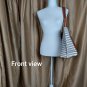 Miztique White & Black Striped Front Slip Pocket Large Tote