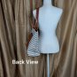 Miztique White & Black Striped Front Slip Pocket Large Tote