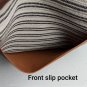 Miztique White & Black Striped Front Slip Pocket Large Tote
