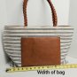 Miztique White & Black Striped Front Slip Pocket Large Tote