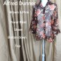 Alfred dunner brown print button down top size 12