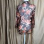 Alfred dunner brown print button down top size 12