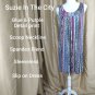 Suzie In The City Blue & Purple Print Slip On Dress Size L