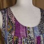 Suzie In The City Blue & Purple Print Slip On Dress Size L