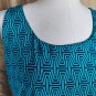 Market & Spruce Green & Black Print Elastic Waistband Dress Size XL