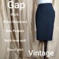 Vintage Gap Black Side Pockets Back Knee Split Pencil Skirt Size 0
