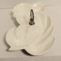 Vintage Double Leaf White Cracked Finish Candy Dish # 100