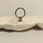Vintage Double Leaf White Cracked Finish Candy Dish # 100