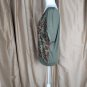 Faded Glory Olive Green Floral Print Faux Back Button Top Size M