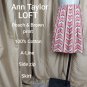 Ann Taylor LOFT Peach & Brown cotton  Print  Size Zip Skirt Size 6