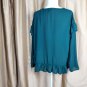 Cupio Green Ruffled Hem Futter Top Size L