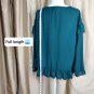 Cupio Green Ruffled Hem Futter Top Size L