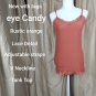 New Eye Candy Rustic Orange Lace Trim Adjustable Straps Tank Size M