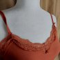 New Eye Candy Rustic Orange Lace Trim Adjustable Straps Tank Size M