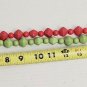 Fashion 2 Strand Pink & Green Bead Necklace