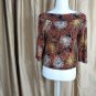 &Acirc;&nbsp;Ell Jay black printed twisted keyhole neckline top size SP