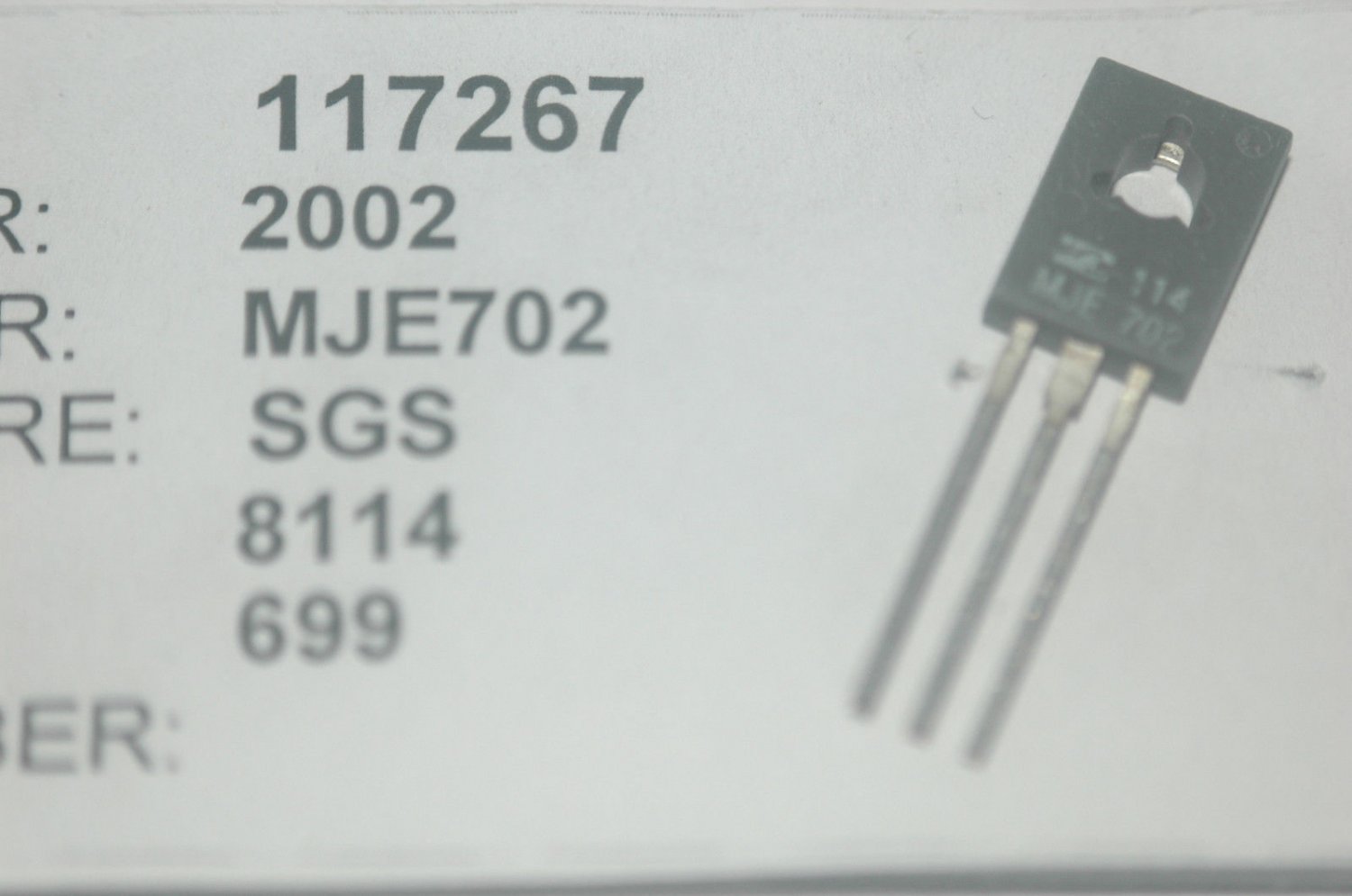 SGS MJE702 Darlington Power Transistor PNP 4A 80V New Lot Qty50