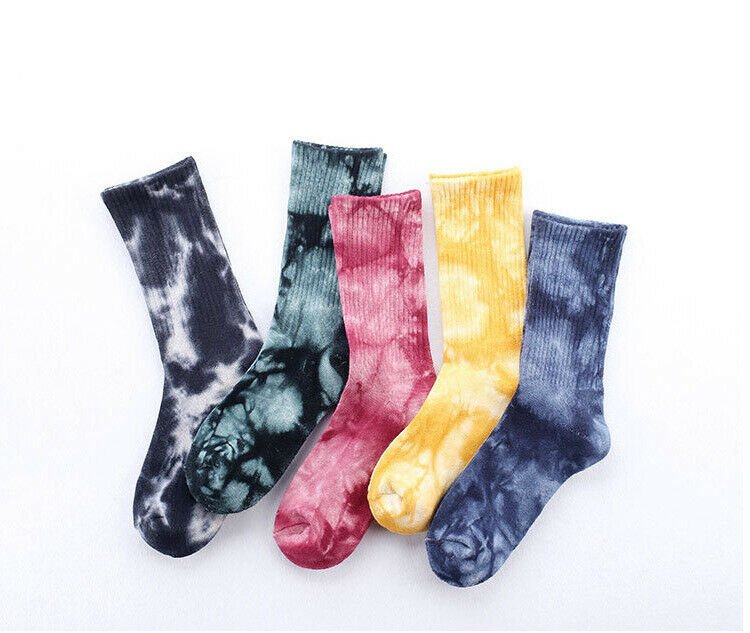 TYE DYE SOCKS 5 PAIR ASSORTED COLORS