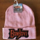 Bon Jovi Pink Beanie One Size Fits All New