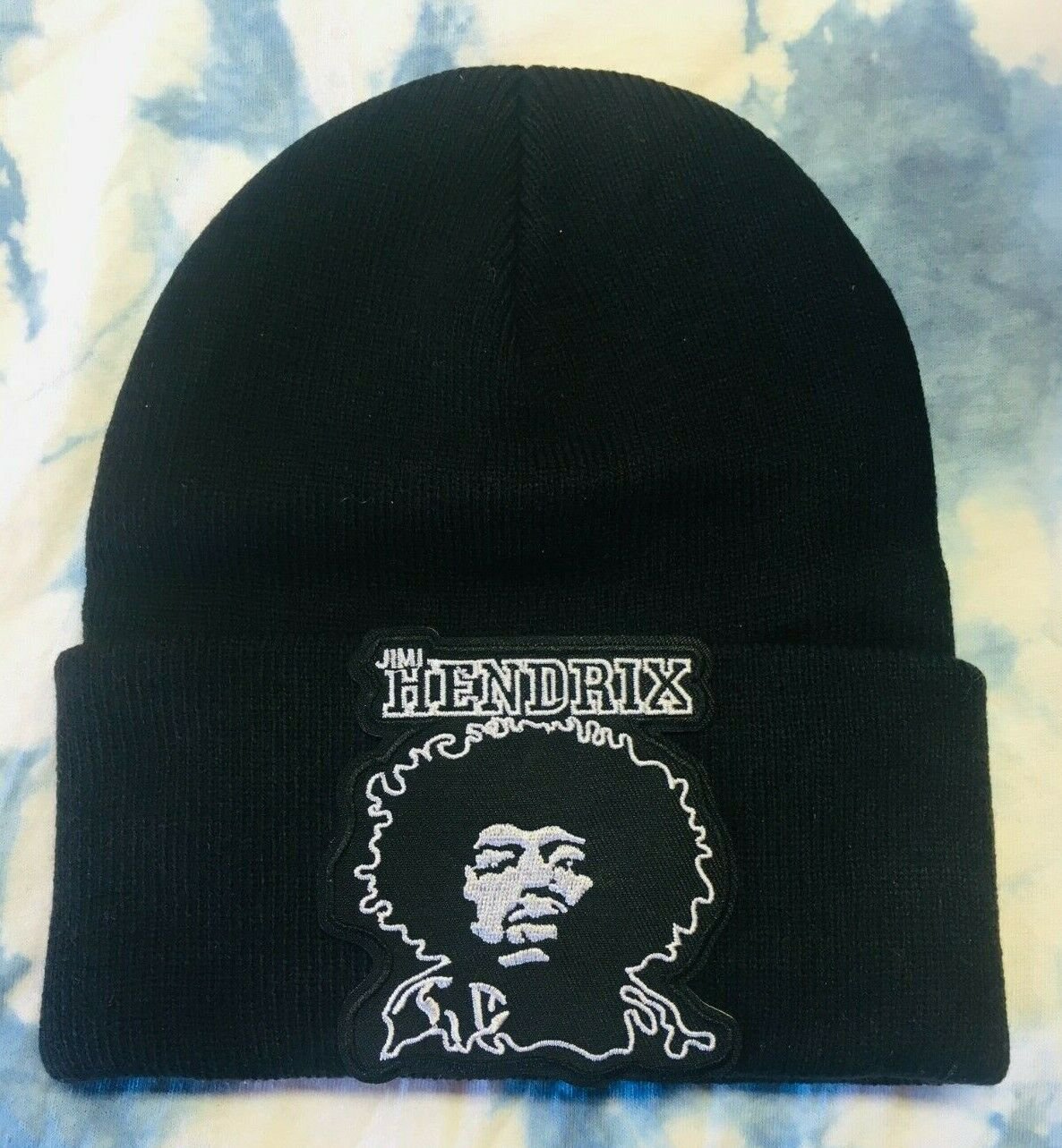 Jimi Hendrix Black Beanie One Size Fits All Unisex