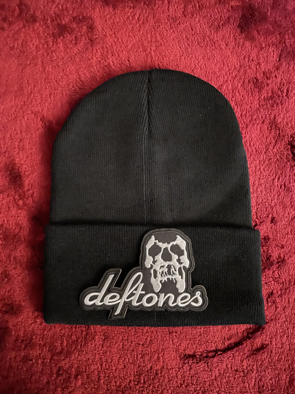Deftones Black Beanie One Size Fits All Unisex