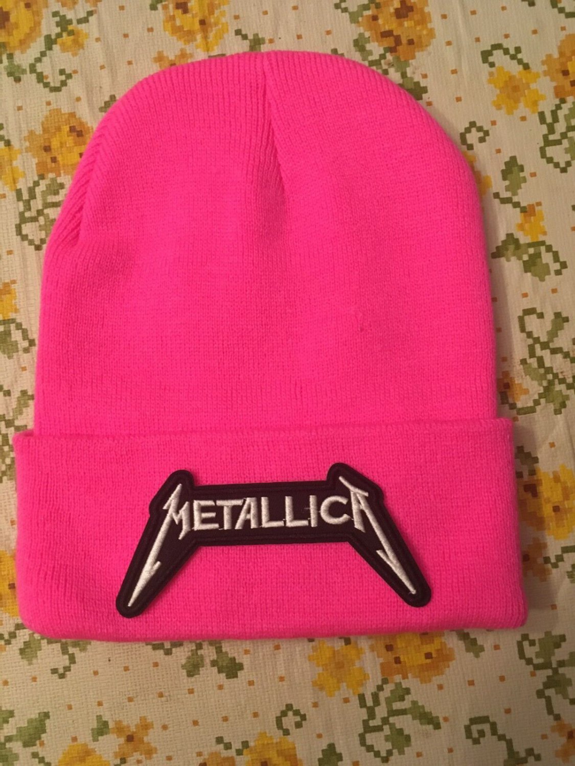 Metallica Beanie One Size Fits All New Neon Pink