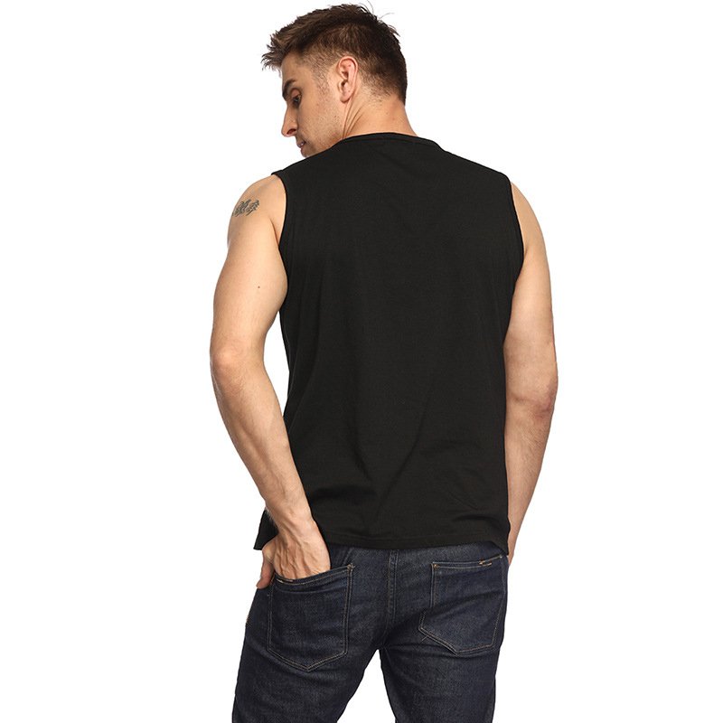 Men's Black Casual V-neck Sleeveless Vest