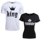 Queen King Printed Crown Couple Short Sleeve T-Shirt