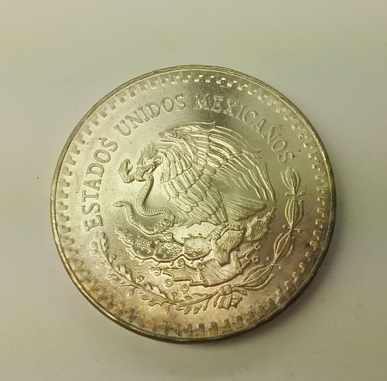 1985 Mexican Plata Pura silver coin