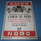 Set of Four Matching 1940s AMER DU NORD Spirit Bottle Labels