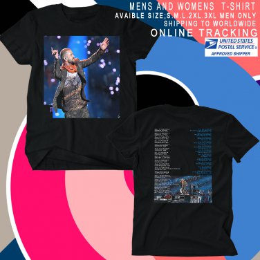justin timberlake tour dates 2018-19 black two side s-3xl code 04a