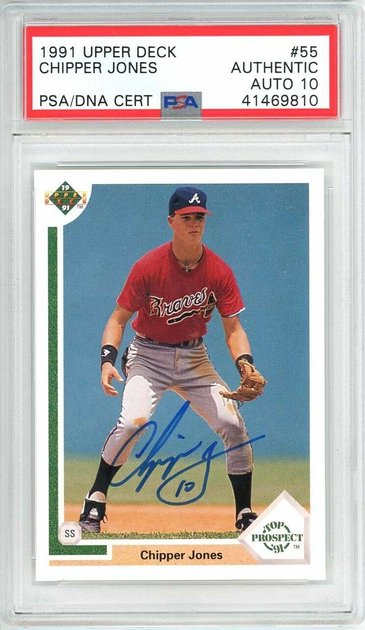 Chipper Jones Atlanta Braves Autographed Signed 1991 Upper Deck Rookie