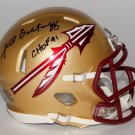 Fred Biletnikoff Raiders Signed Autographed Florida State Seminoles Mini Helmet FB COA