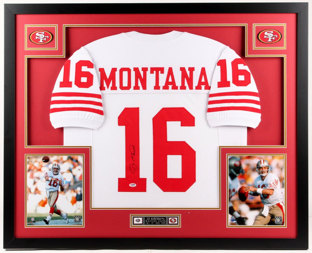Joe Montana Autographed Signed Framed San Francisco 49ers Jersey JSA