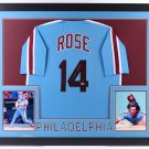 Pete Rose Autographed Signed Philadelphia Phillies Framed Jersey COA