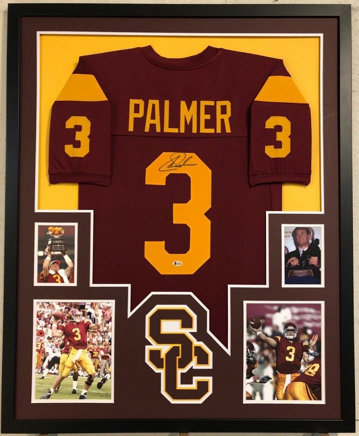 Carson Palmer Signed Autographed Framed USC Trojans Jersey BECKETT