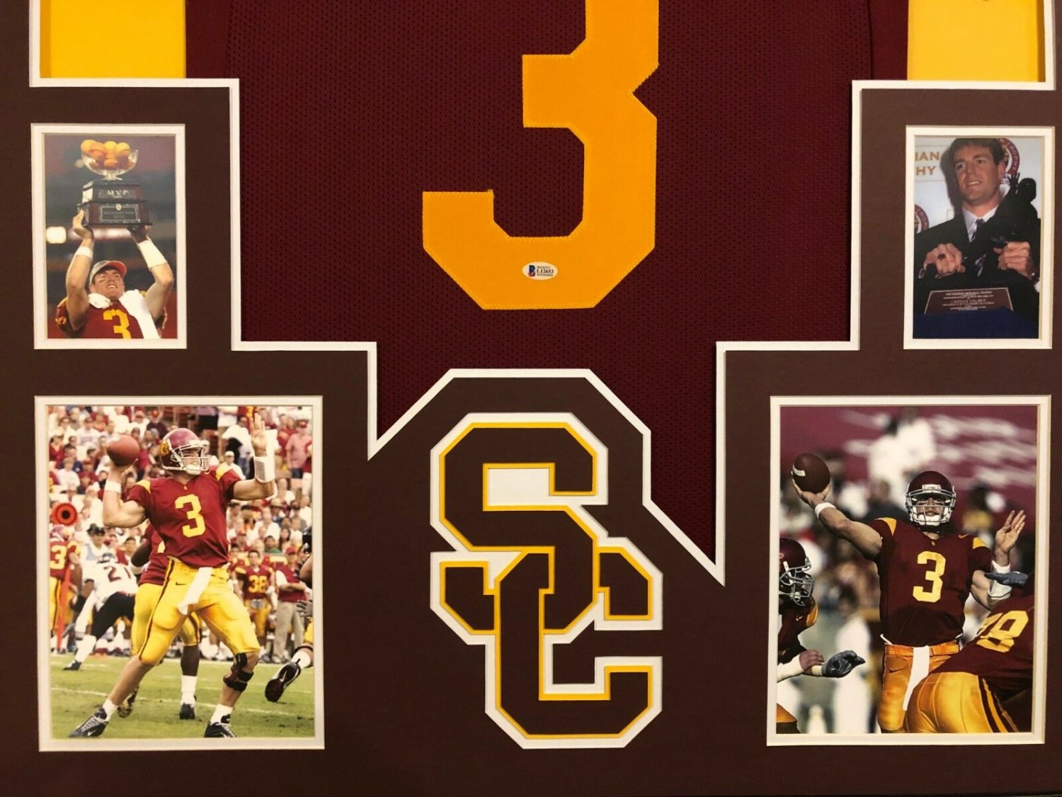 Carson Palmer Signed Autographed Framed USC Trojans Jersey BECKETT