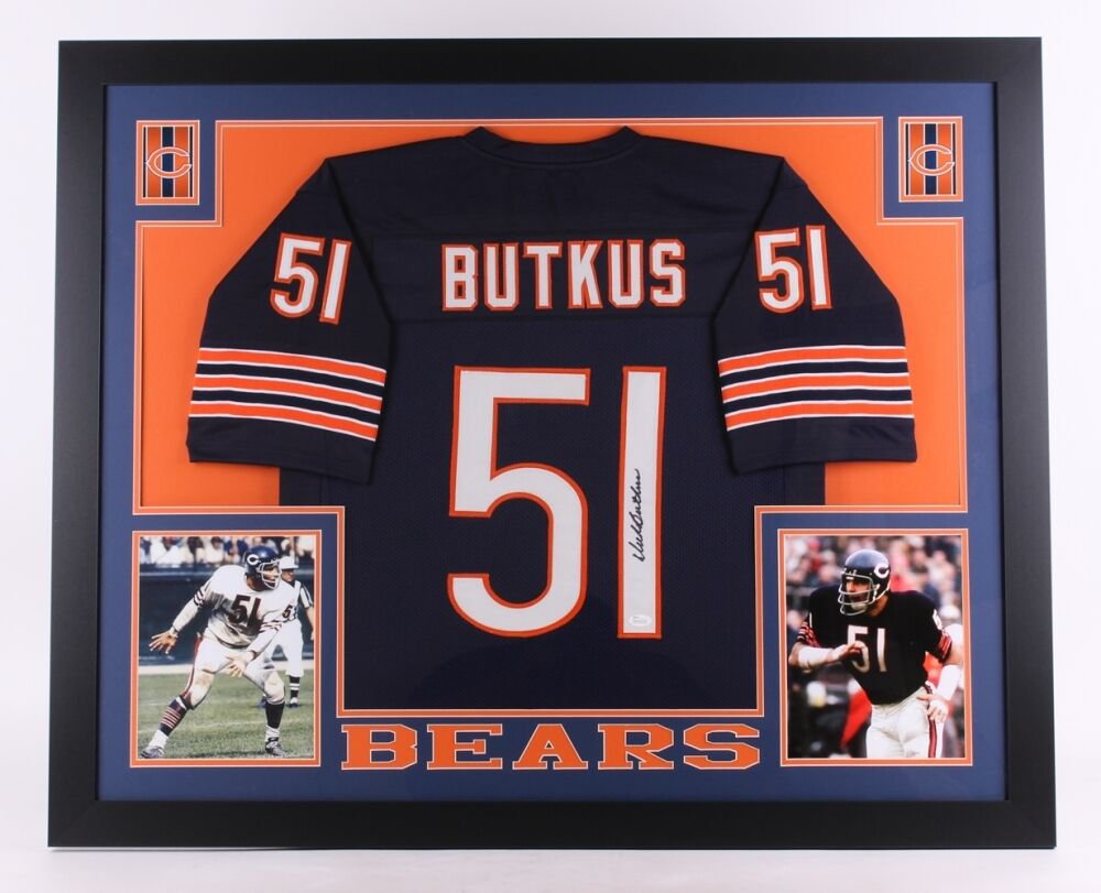 Dick Butkus Autographed Signed Framed Chicago Bears Jersey JSA