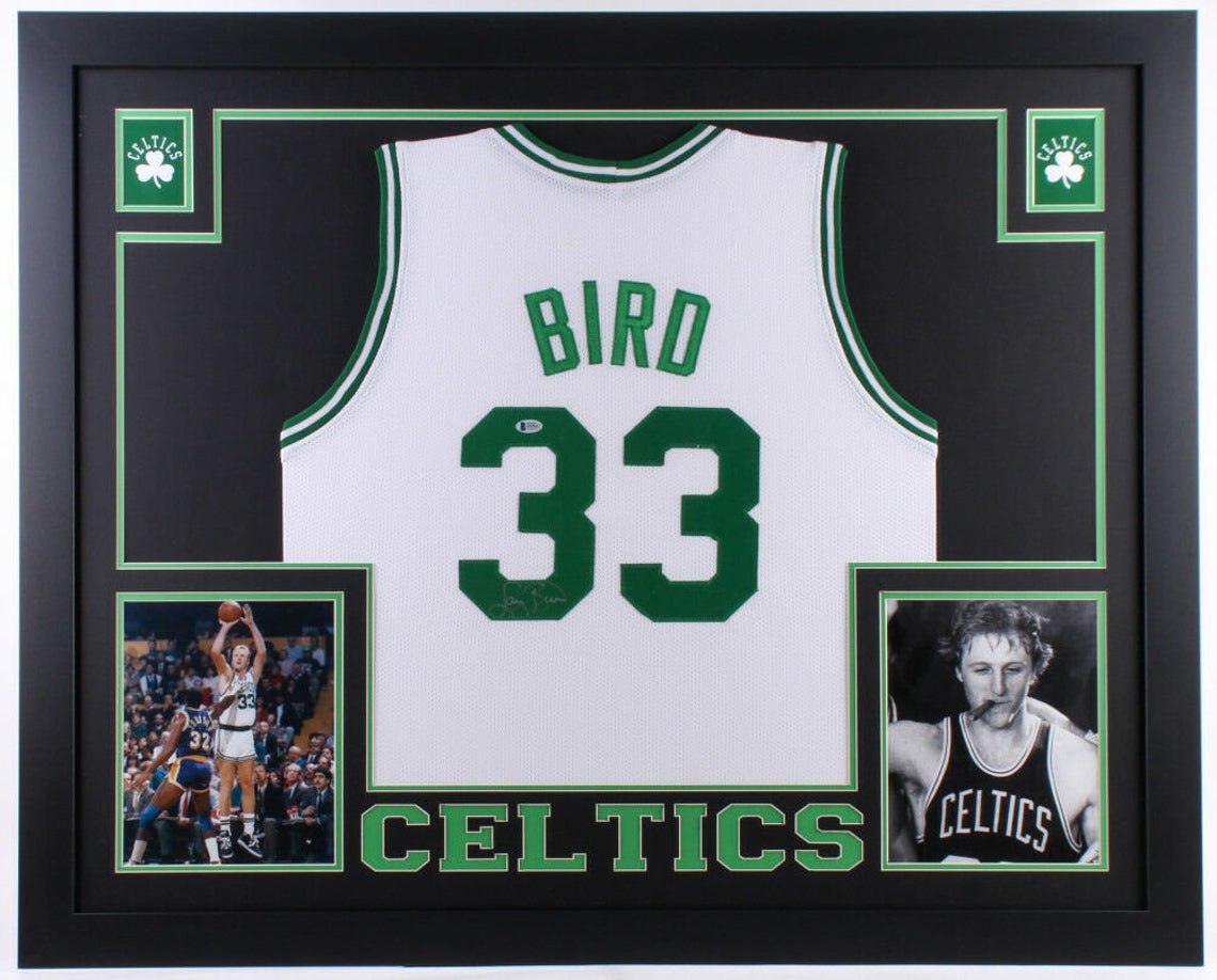 Larry Bird Autographed Signed Boston Celtics Framed Jersey BECKETT COA