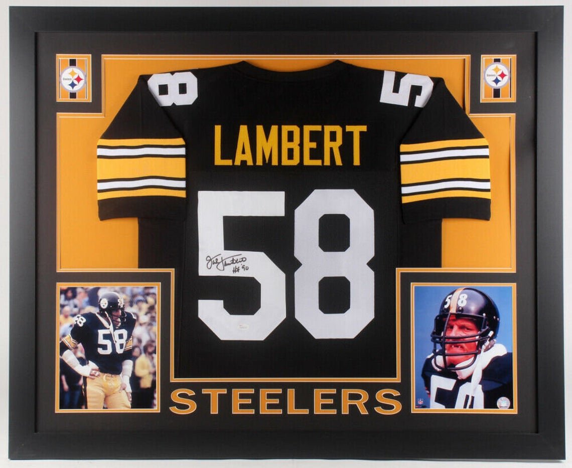 Jack Lambert Autographed Signed Pittsburgh Steelers Framed Jersey JSA