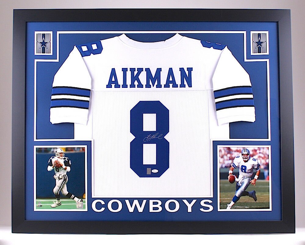 Troy Aikman Autographed Signed Framed Dallas Cowboys Jersey JSA